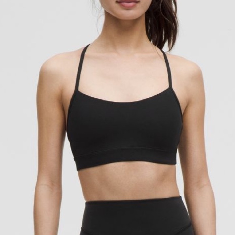 Black Lululemon Flow Y Bra Nulu, Size 6 A-C Cups